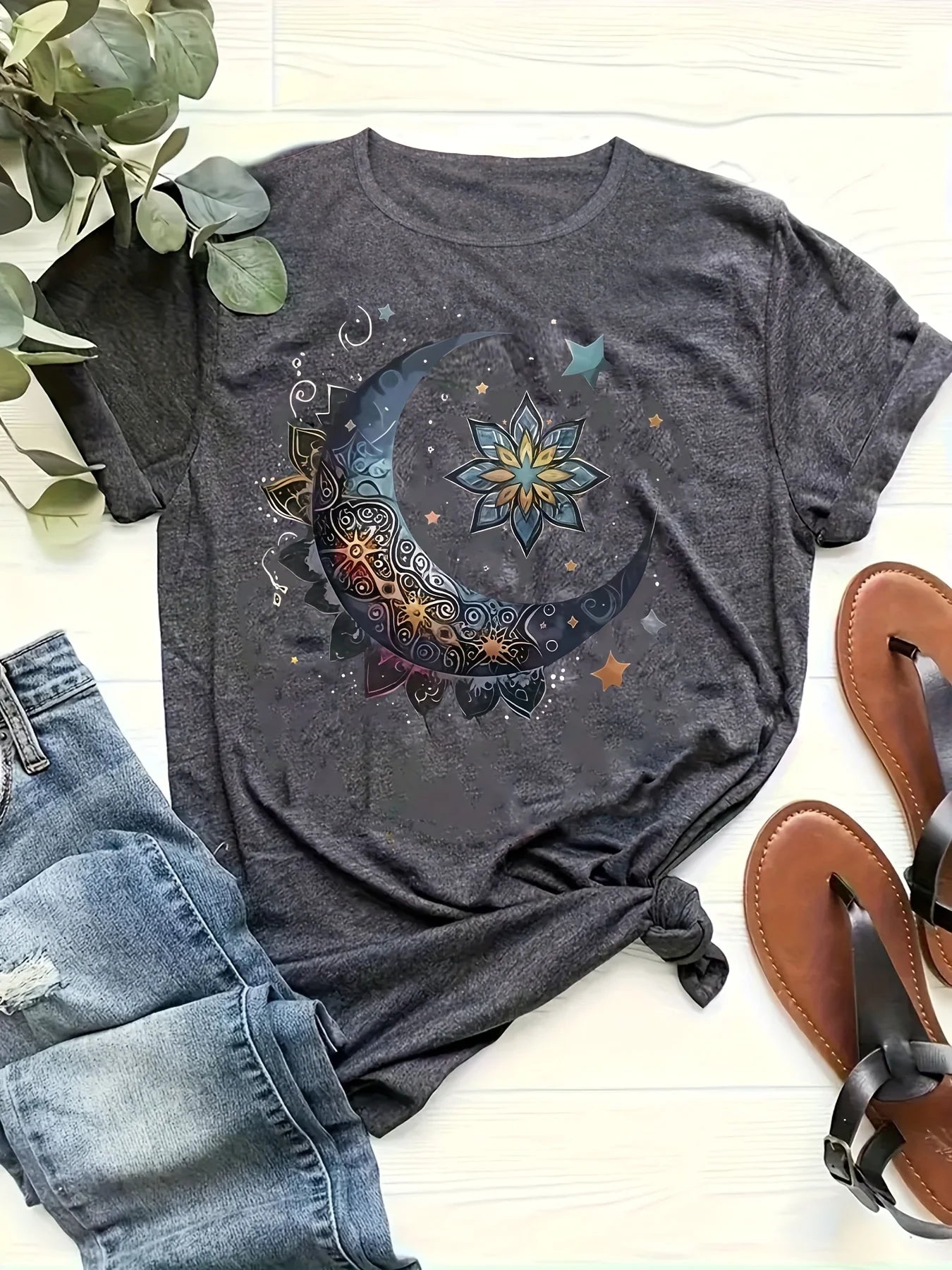 Moon Mandala Boho Tee