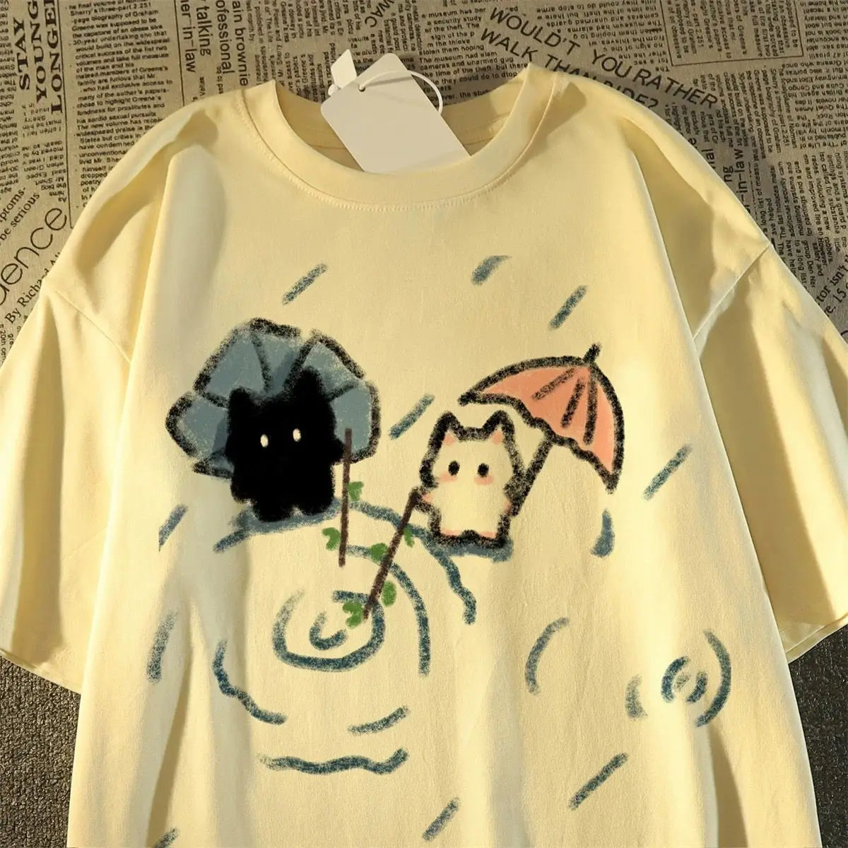 Japanese Cat Pattern T-Shirt