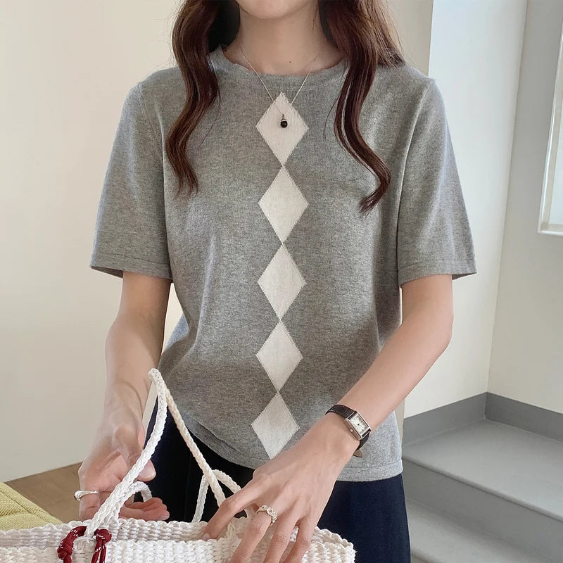 Summer Women's Clothing 100% Cotton T-shirts Short Half Sleeve O Neck Clothes Casual Pullover Basic Female Top